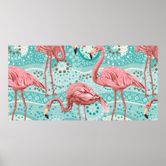 Affiche Flamants roses sans soudure motif