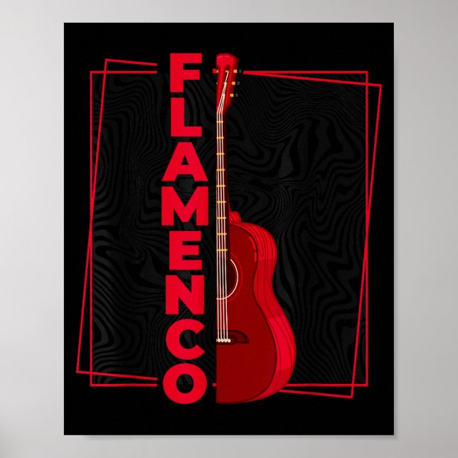 Affiche Flamenco _ Guitare de danse espagnole _ Espagne Fl (Devant)