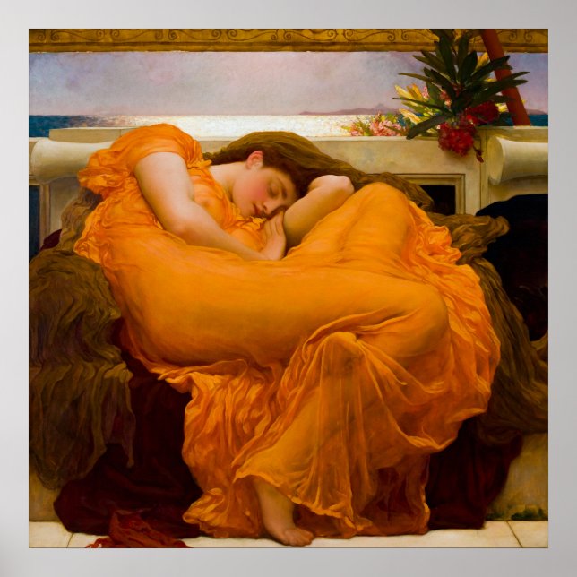 Affiche Flaming June par Frederic Lord Leighton (Devant)