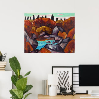 Affiche Flaming Pool—Dogtown | Marsden Hartley |