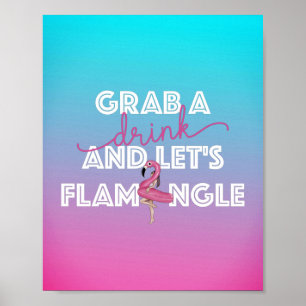 Affiche Flamingle Pool Party Bar Ombre Signal