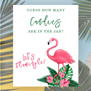 Affiche Flamingo - Combien de bonbons y a-t-il dans le pot