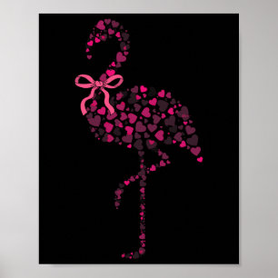 Affiche Flamingo Coquette Cœur Mignon Rose Saint Valentin