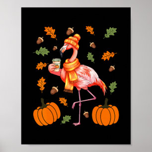 Affiche Flamingo d'automne Latte aux épices de citrouille