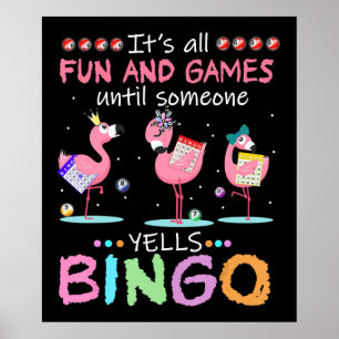 Affiche Flamingo   Flaming Bingo Funny