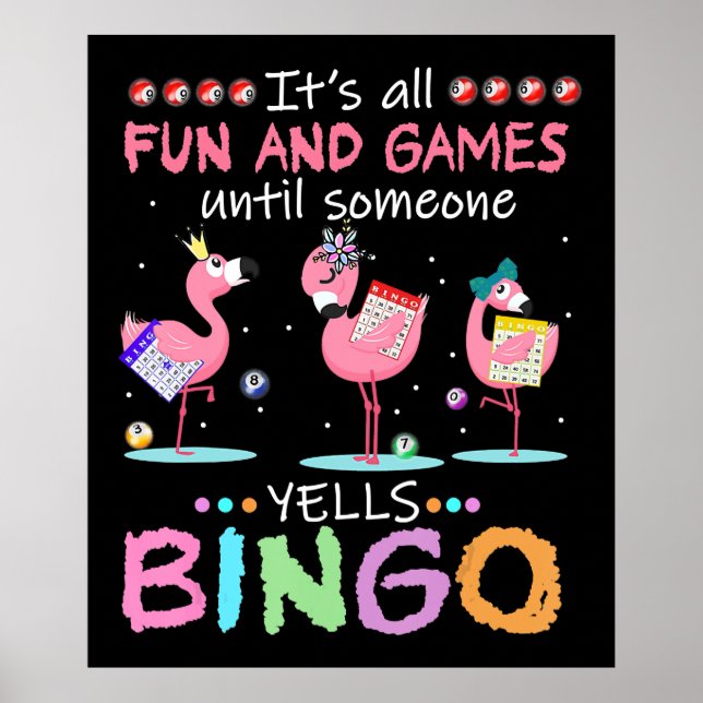 Affiche Flamingo | Flaming Bingo Funny (Devant)