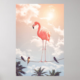 AFFICHE FLAMINGO & FRIENDS