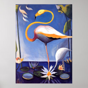 Affiche Flamingo, painting by Joseph Stella