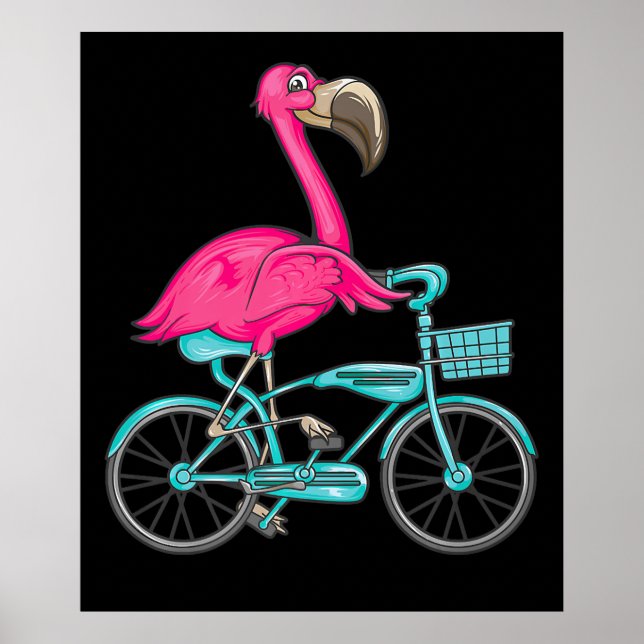 Affiche Flamingo | Riding A Bicycle Cool Bikers (Devant)