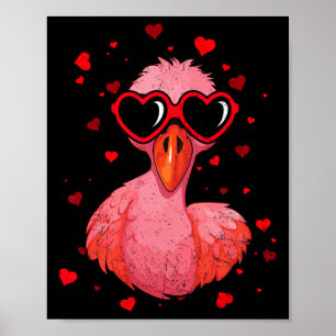 Affiche Flamingo Saint-Valentin Célibataires Cœur Amoureux