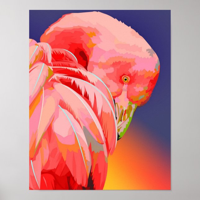 Affiche Flamingo sunset (Devant)