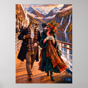 Affiche Flamingo & Tigre en Norvège — Croisière d'automne