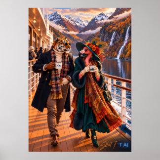 Affiche Flamingo & Tigre en Norvège — Croisière d'automne