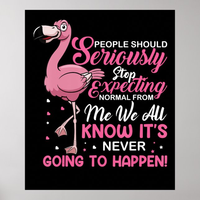 Affiche Flamingos | People Should Stop Expecting Normal (Devant)