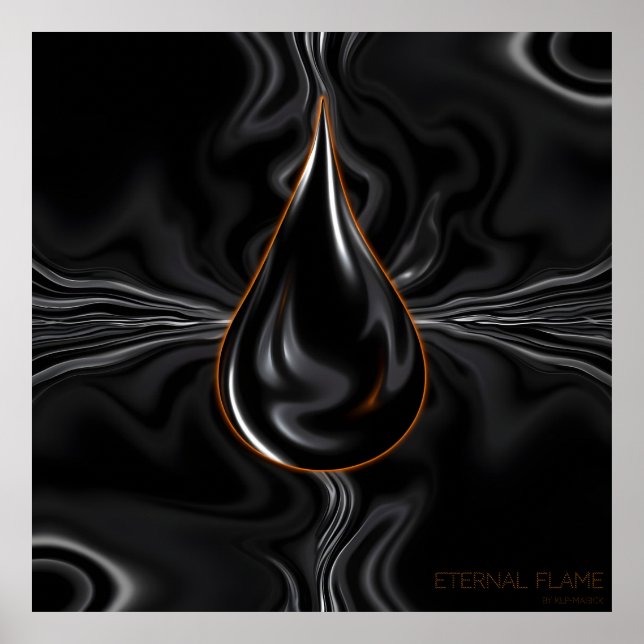 Affiche Flamme éternelle - Imaginaire AI Art numérique (Devant)