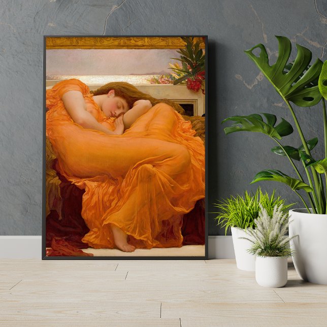 Affiche Flamme Juin par Frederic Leighton Orange Fine Art (Créateur téléchargé)