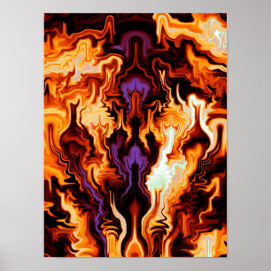 Affiche Flammes Colorées Fractale