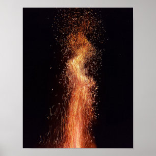Affiche Flammes de bonfire étincelles Photographie d'origi