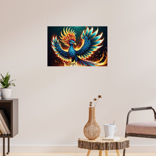 Affiche Flammes de la crête du phénix majestueux (Salon 3)