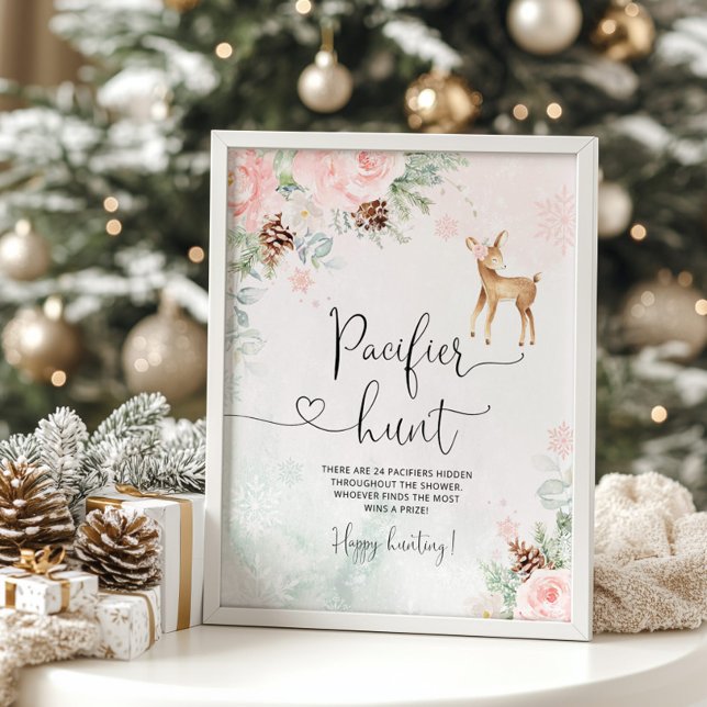 Affiche Flammes de neige de cerf roux Jeu de chasse au Pac (Créateur téléchargé)