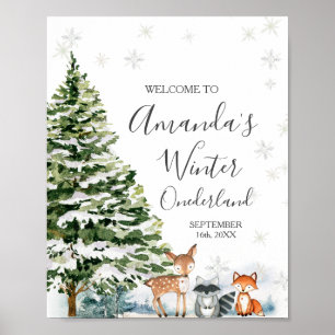Affiche Flammes de neige des animaux d'hiver ONE derland A