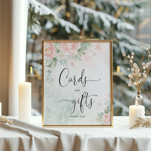 Affiche Flammes de neige rose pâle Cartes et cadeaux