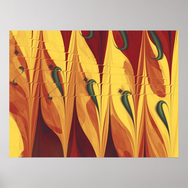 Affiche Flammes fractales (Devant)