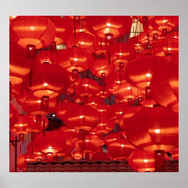 Affiche Flammes rouges Nouvel An chinois (Devant)