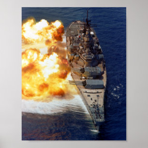 Affiche Flanc d'USS Iowa de cuirassé - 1984