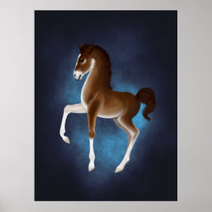 Affiche Flâne de luciole : Luminescent Wanderer en bleu