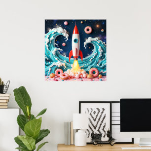 Affiche Flânerie à travers les beignes et les planètes