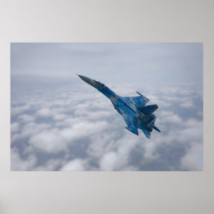 Affiche Flanker SU-27 Au-Dessus Des Nuages