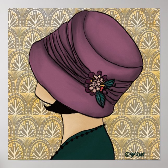 Affiche Flapper dans un Casquette (Devant)