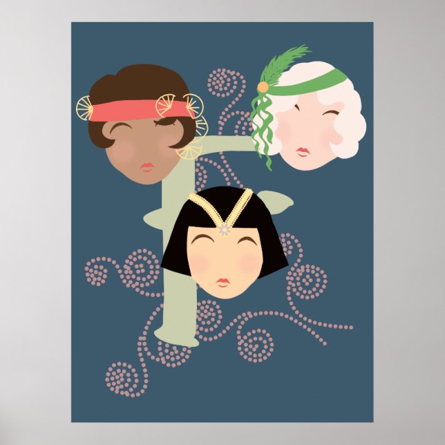Affiche Flapper girls roaring twenties (Devant)