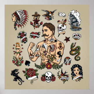 Affiche Flash de tatouage