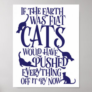 Affiche Flat Earth Théorie de Chat Graphique Jour des terr