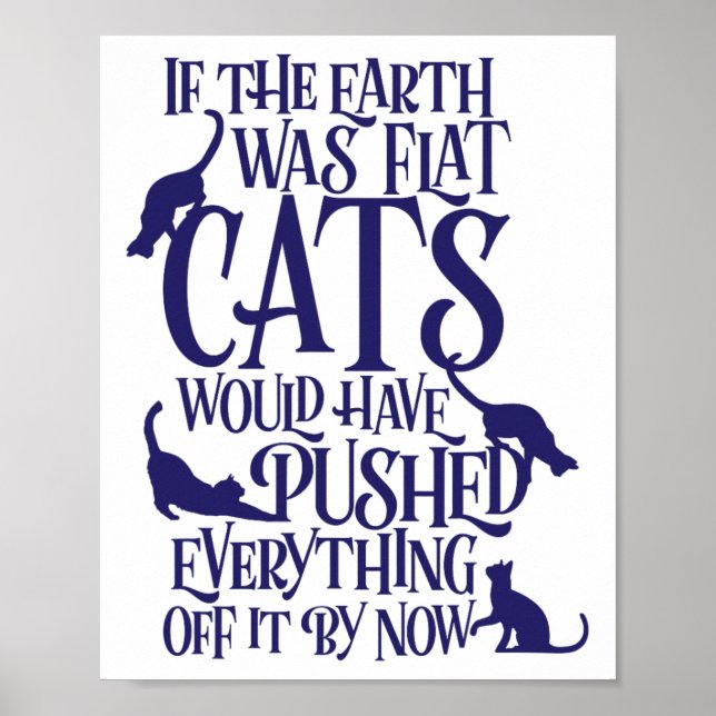 Affiche Flat Earth Théorie de Chat Graphique Jour des terr (Devant)