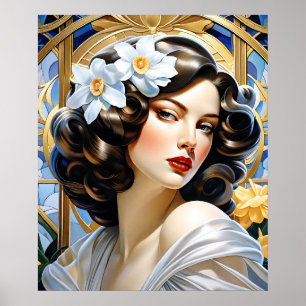 Affiche Flavia Art Nouveau Groupe Mucha Style