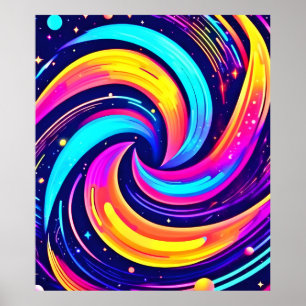 Affiche Flèche cosmique colorée