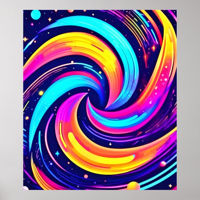 Affiche Flèche cosmique colorée (Devant)