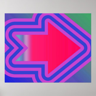 Affiche Flèche D'Art À Droite Bleu Et Violet