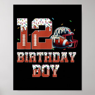 Affiche Flèche de football 12e fête d'anniversaire Boy Spo