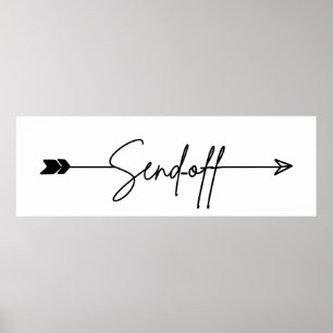 Affiche Flèche de panneau de départ de mariage