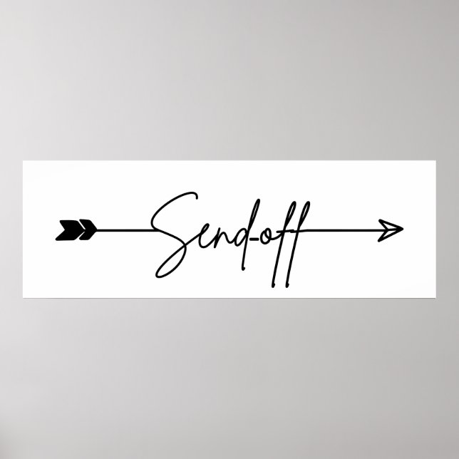 Affiche Flèche de panneau de départ de mariage (Devant)