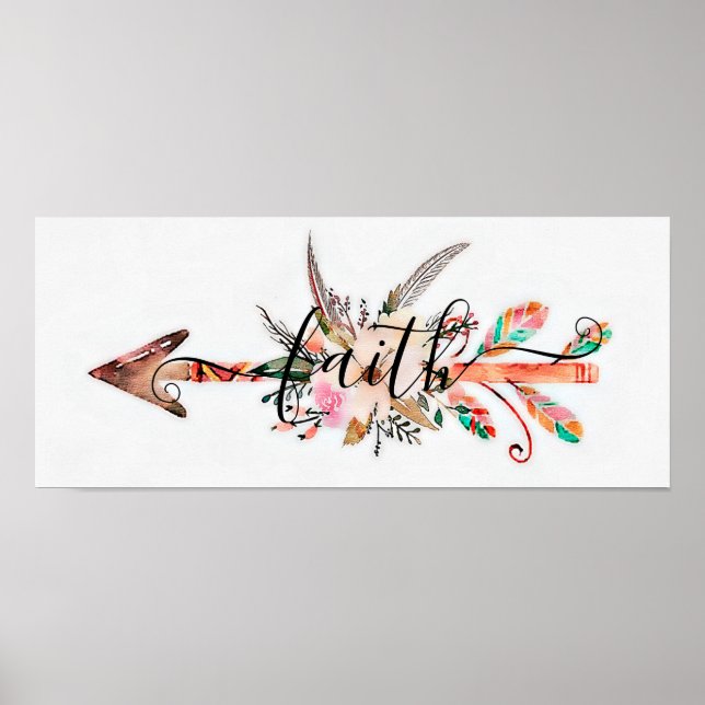 Affiche flèche florale Foi (Devant)
