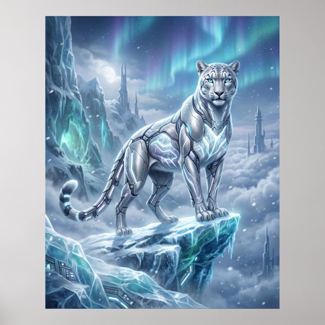 Affiche Flèche glaciaire du léopard des neiges néon (Devant)