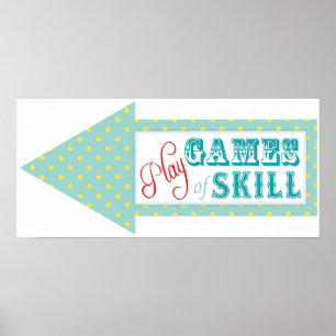 Affiche Flèche Jeux Signe de Carnaval Cirque Anniversaire 