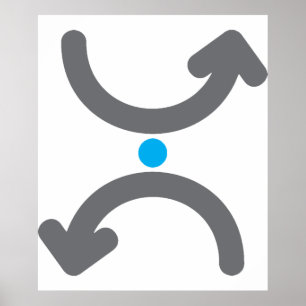 Affiche Flèches courbes abstraites Échange Flux symbolique