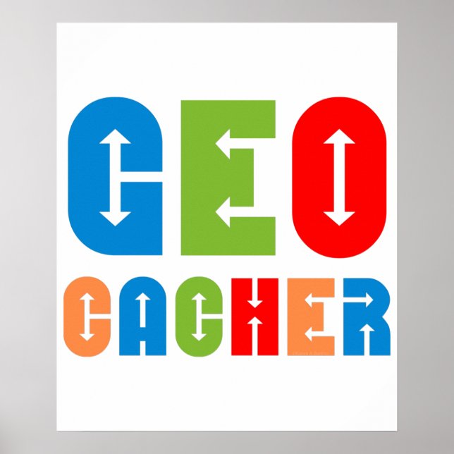 Affiche Flèches de géocacher colorées (Devant)