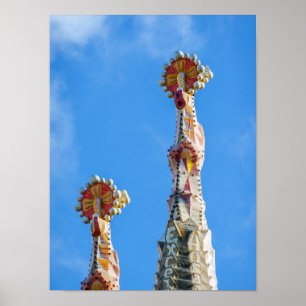 Affiche Flèches de la Sagrada Familia à Barcelone, Espagne
